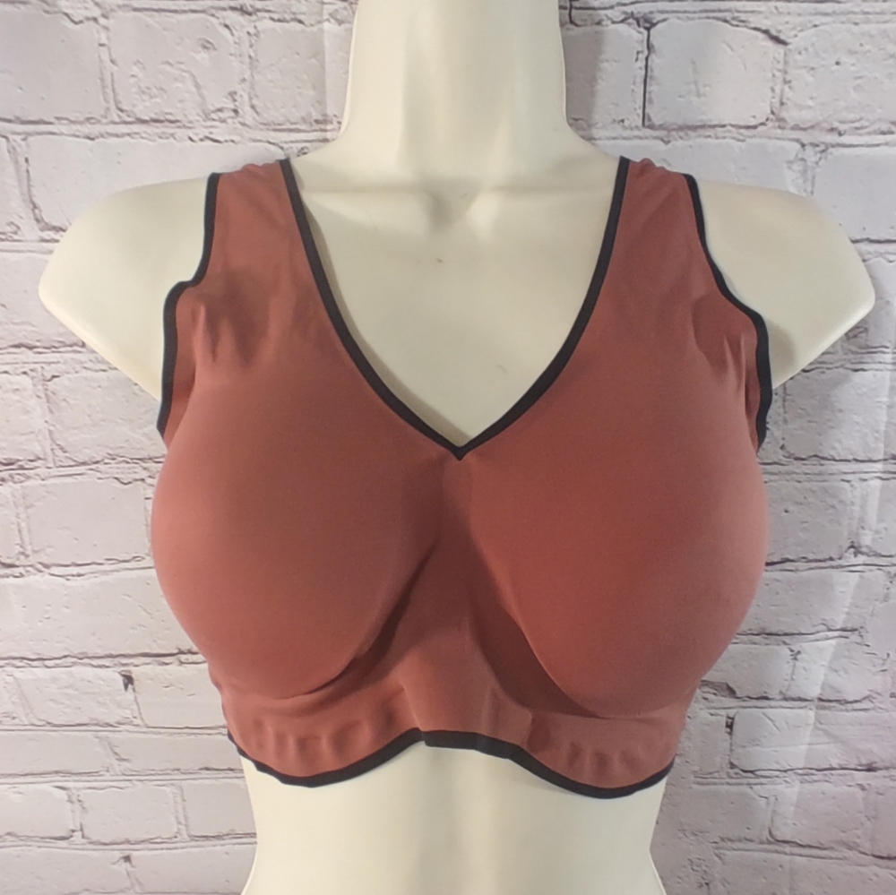 True and Co. True Body Lift V Neck Wild Ginger M